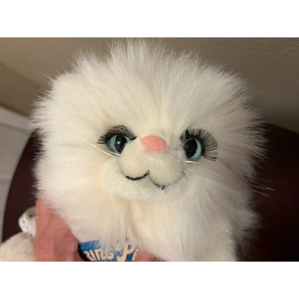 Vintage 1988 Prrrt Inc Purring Persian Cat Plush White 80s Deadstock Working NWT